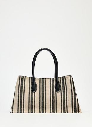 Сумка-шопер canvas у смужку zara