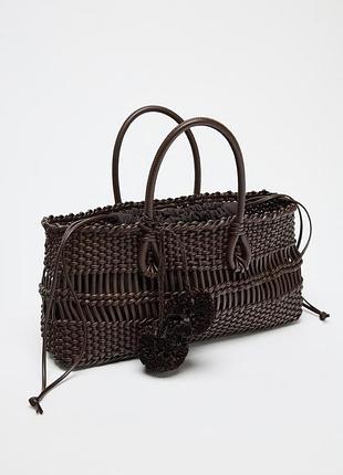 Плетена сумка zara