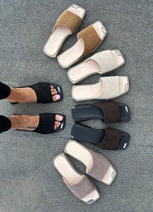 Шлепанцы натуральная замша питон 36-41 трапеция