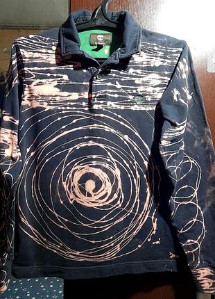 Лонгслив поло в стиле тай-дай, лёгкая кофта с воротничком, футболка с рукавом