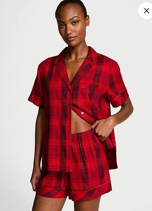 Піжама victoria's secret flannel short pj set. .