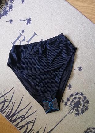 Купальные черные плавки в рубчик высокой посадки asos4 фото