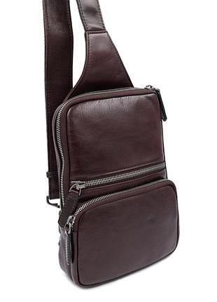 Сумка мужская натуральная кожа leather 12052p brown