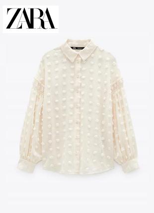 Стильна сорочка блузка з рукавами буфами  zara xs/s
