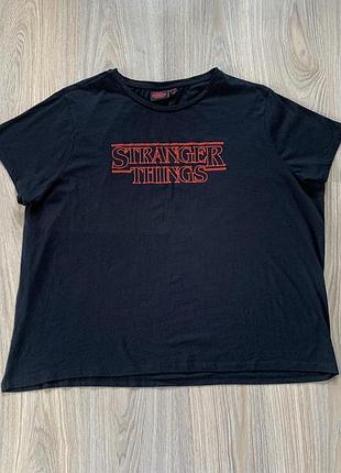 Мужские хлопковая футболка с принтом stranger things