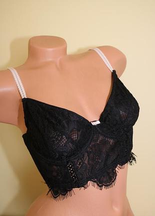 80в - 36в кружевное бюстье с мягкими чашками на косточках от ellen amber