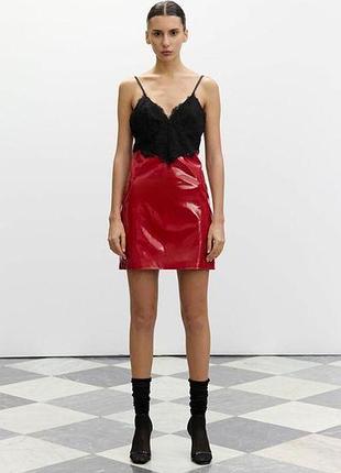 Сукня лакова шкіра червона