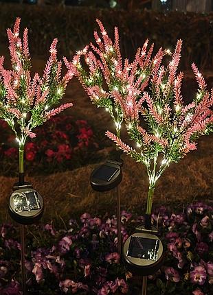 Фонарь-цветок лаванда | красный или розовый | для террасы| на солнечной батарее| садовый декор