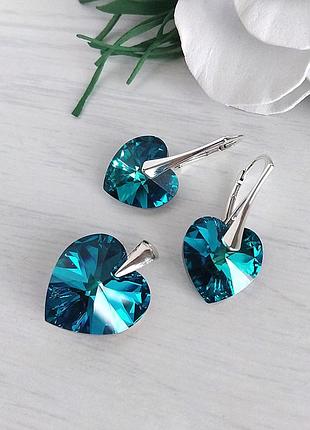 Комплект украшений swarovski сердце