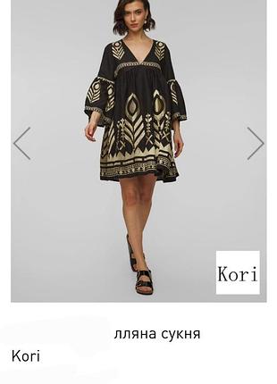 Льняное платье с вышивкой