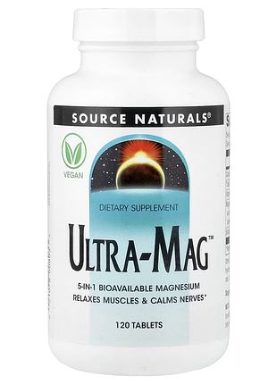 Source naturals, ultra-mag, комплекс с магнием, 120 таблеток
