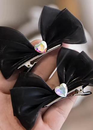 Шпилька бант з серцем ціна за пару