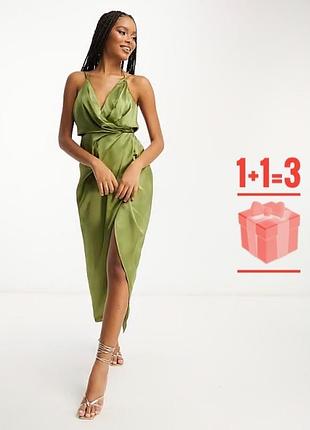 Нова! сатинова міді сукня asos