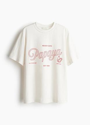 Футболка жіноча біла з принтом hm new