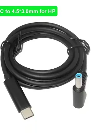 Кабель питания 65w hp 4.5×3.0 - type-c на dc для ноутбука hp от power bank/pd адаптера
