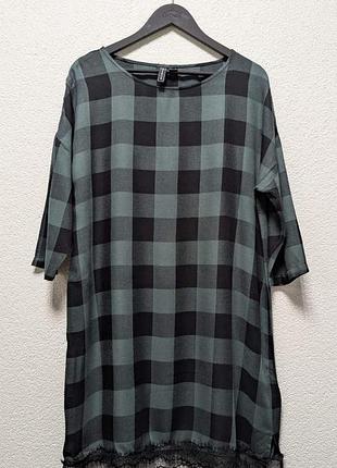 Платье футболка rainbow в клетку, размер 40