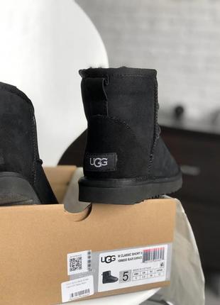 Ugg australia mini женские зимние сапоги угги с натуральным мехом черные2 фото