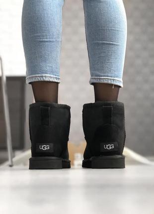 Ugg australia mini женские зимние сапоги угги с натуральным мехом черные4 фото