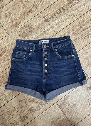 Джинсові стрейчеві шорти zara, xs
