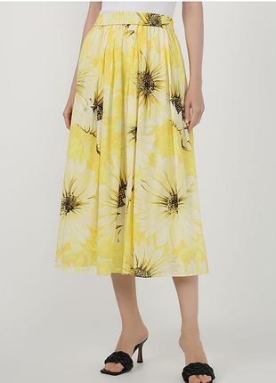 Натуральна брендова   спідниця міді на підкладці