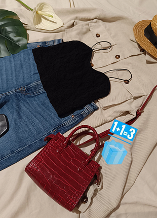 Короткий черный фактурный топ на бретельках primark