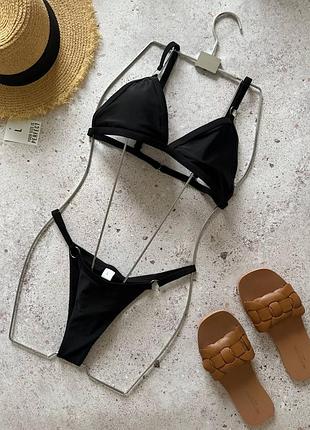 Купальник чорний роздільний розмір л