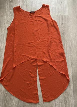 Майка туника оранжевая м