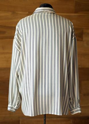 Молочна шовкова блузка в смужку жіноча cappellini, розмір l, xl5 фото