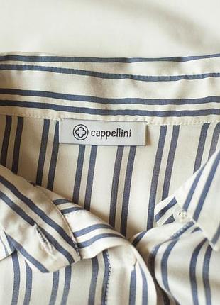 Молочна шовкова блузка в смужку жіноча cappellini, розмір l, xl6 фото