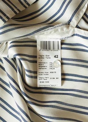 Молочна шовкова блузка в смужку жіноча cappellini, розмір l, xl7 фото