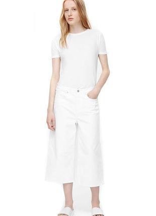 Білі джинсові котонові кюлоти жіночі cos, розмір l, xl