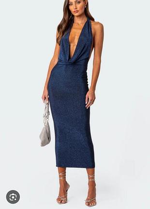 Вечернее коктейльное платье с открытой спиной