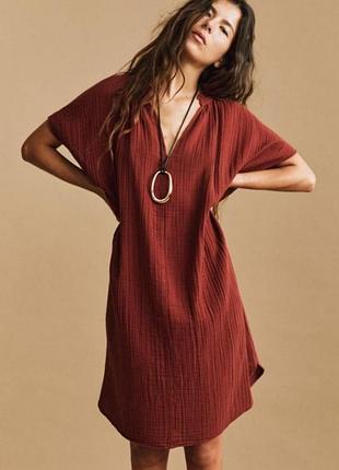 Муслиновое платье шоколадного цвета от h&m🤎🤎