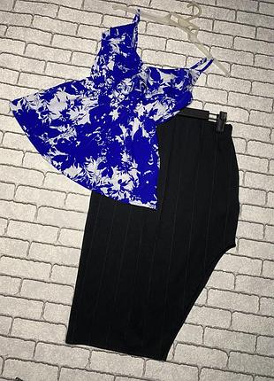 Спідниця з вирізом в рубчик