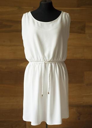 Біла сукня міні жіноча massimo dutti, розмір s, m