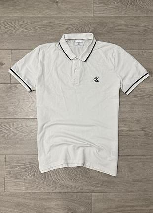 Белая футболка поло келвин клейм calvin klein, размер факт xl, оригинал