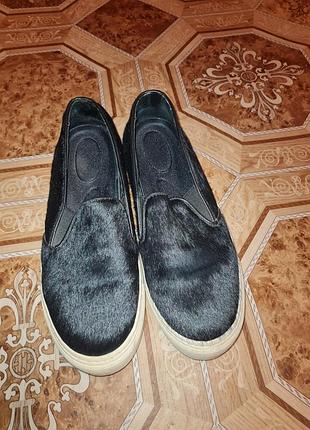 Крутые натуральные полностью меховые кеды