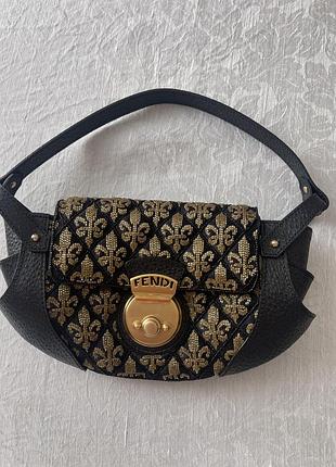 Сумка fendi шкіра страуса бісер