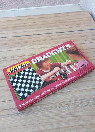Винтажная настольная игра деревянные шашки
