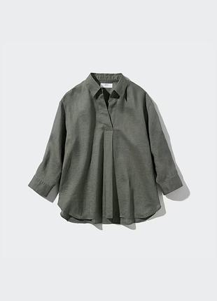 Uniqlo льон лляна сорочка оверсайз