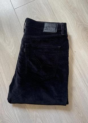 Велюрові оксамитові штани levi’s levis premium mile high super skinny жіночі чорні 32