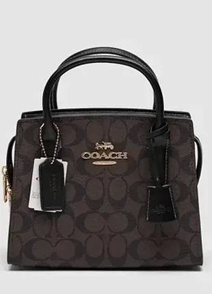 Сумка coach andrea carryall in signature canvas brown black