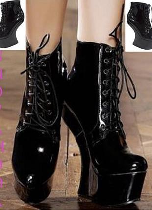Якісні жіночі кабли стріпи тематичне взуття пілон танці чорні лак 38