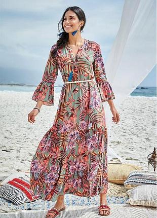 Платье макси с принтом из струящейся вискозы bodyflirt