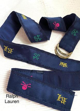 Ремінь синій ralph lauren брендовий