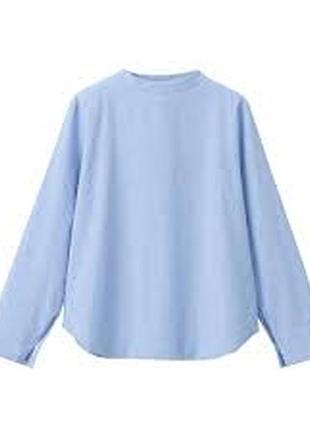 Блуза muji из хлопка, воротник стойка, р.xs