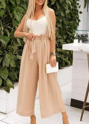 Широкие кюлоты с высокой посадкой weekday