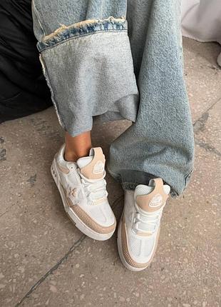 Кросівки louis vuitton trainer skate 1854 beige white