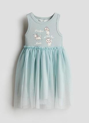 Сукня на дівчинку мʼятна тюлева hm new