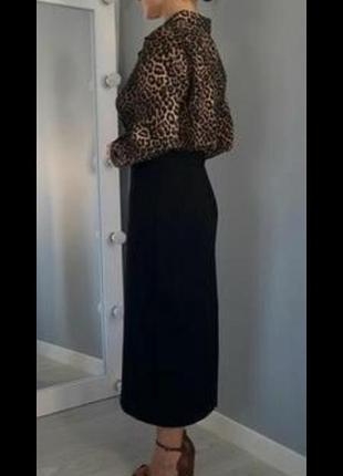 Стильная, легкая женская черная юбка длиной миди